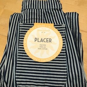 Conductor Striped Denim Wide-Leg Trousers